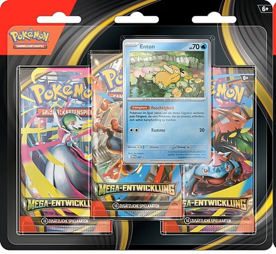Einfach und sicher online bestellen: Pokemon ME01 3-Pack Blister in Österreich kaufen.