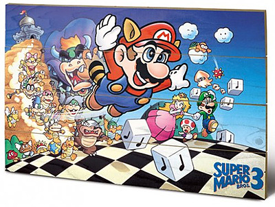 Einfach und sicher online bestellen: Super Mario Bros. 3 Holzdruck Art 40 x 60 cm in Österreich kaufen.