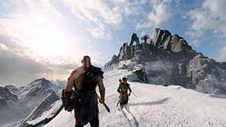 God of War (2018): Kratos & Artreus im Schnee Screenshots